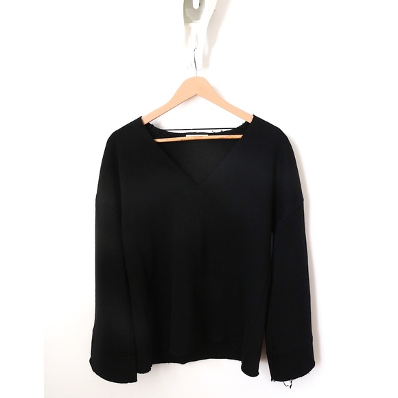 Zara Oversized Bell Sleeve V-Neck Sweater - Picture 5 of 5